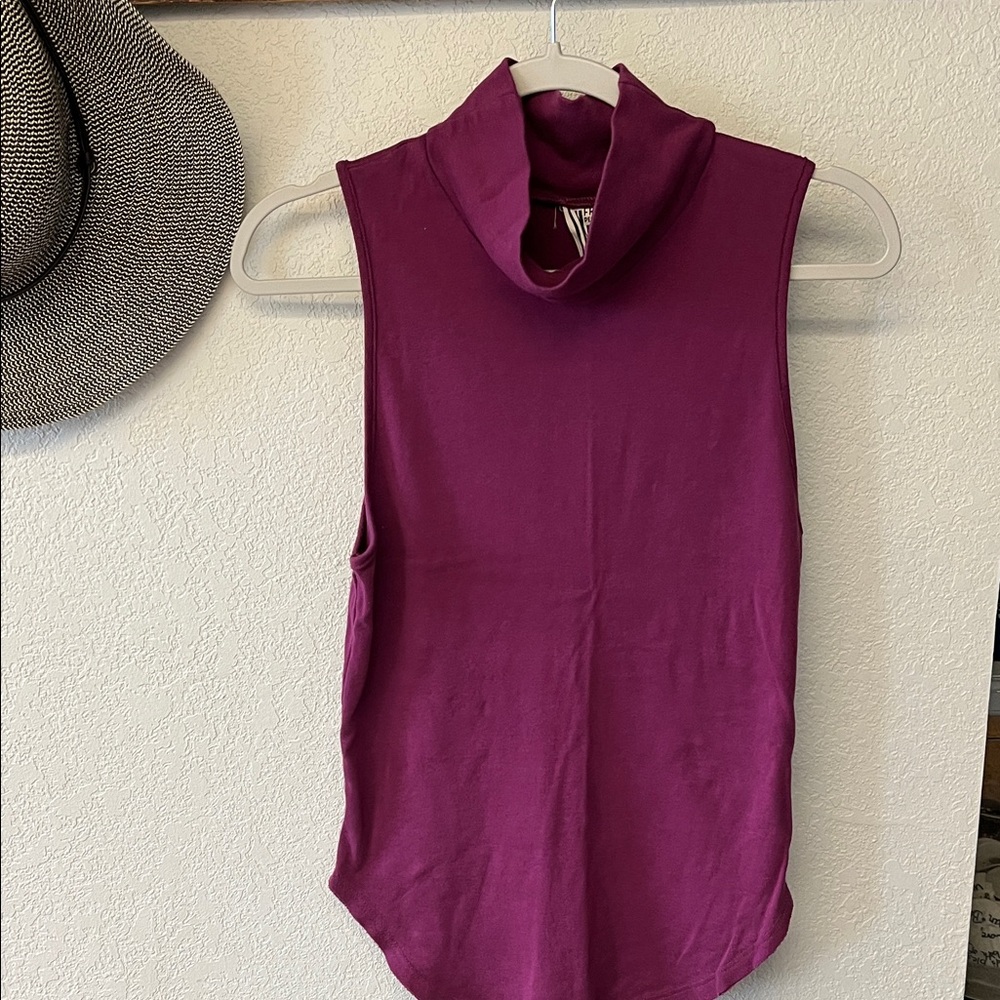 NWOT Free People Sleeveless Purple Turtleneck Top